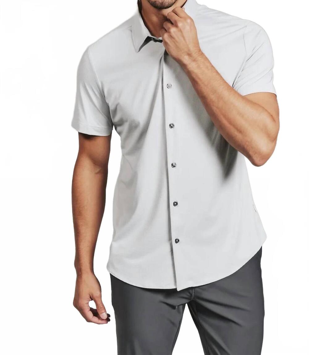 NEW 7DIAMONDS azores short sleeve shirt in fog